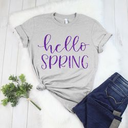hello spring shirt, hello spring, spring flower shirt,  freedom shirt, easter shirt 2