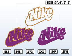 3 logo nike embroidery designs, machine embroidery design file, pes, dst, jef, vp3, exp, hus, instant download