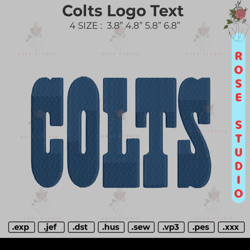 colts text embroidery, embroidery file, embroidery design