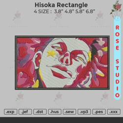 hisoka rectangle embroidery, embroidery file, embroidery design