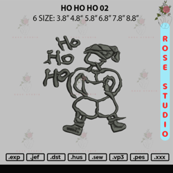 ho ho ho 02 embroidery file 6 sizes, embroidery file, embroidery design