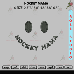 hockey mama embroidery file 6 sizes, embroidery file, embroidery design