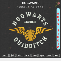 hogwarts, embroidery file, embroidery design