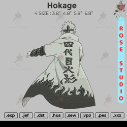 hokage embroidery, embroidery file, embroidery design