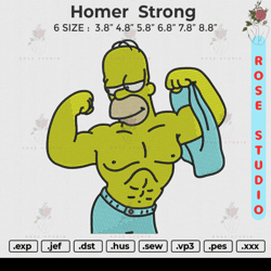 homer strong embroidery, embroidery file, embroidery design