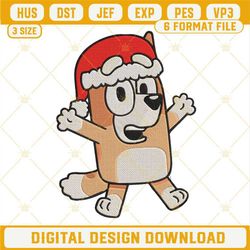 bluey bingo with christmas hat embroidery designs.jpg