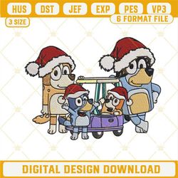 bluey family with christmas hat embroidery design files.jpg