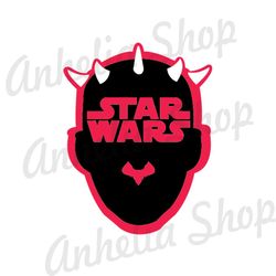 Red Black Star Wars Logo Dracusor Darth Maul Head SVG
