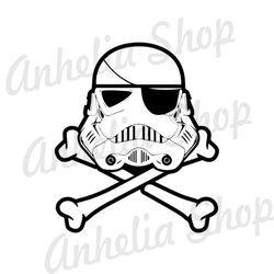 Star Wars Stormtrooper Skull Crossbones Silhouette SVG