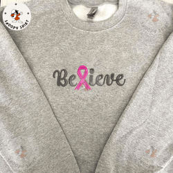 believe embroidery shirts, cancer awareness embroidery shirts, breast cancer embroidery shirts, pink ribbon embroidery s