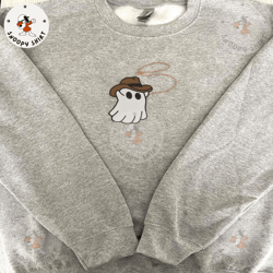 boo haw embroidery shirt, spooky halloween embroidery shirt, little ghost coffee embroidery machine shirt