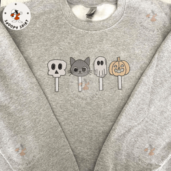 halloween candy embroidery machine shirt, sweet spooky embroidery shirt, spooky vibes embroidery machine shirt