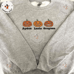 pumpkin embroidery shirt, customized halloween embroidery machine shirt, personalized halloween embroidery shirt for shi