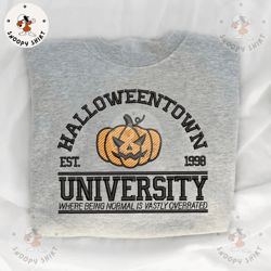 pumpkin university embroidery machine shirt, halloweentown university embroidery shirt, spooky pumpkin embroidery shirt