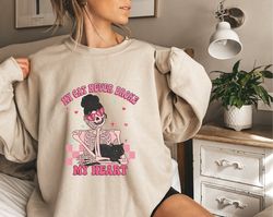 valentines day sweatshirt  valentine gifts for cat sweatshirt  valentine skeleton cat hoodie  cat lover valentine shirt