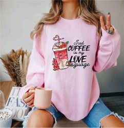 womens valentines day sweatshirt  valentine ice coffee sweatshirt  womens valentines day sweater  valentines day gift  i