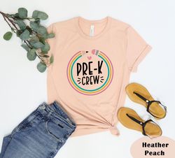 pre-k crew shirt, pre-k teacher shirt, back to school tee, pre-k shirt, first day of school, kindergarten shirt, teacher