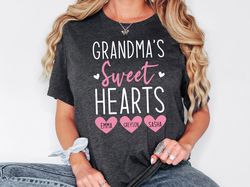 grandmas sweetheart shirt, grandma sweatshirt with grandkid name, personalized grandma, grandma with heart, grandma shir