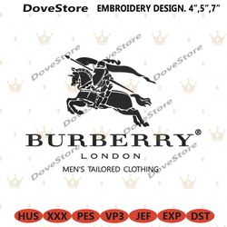 burberry london men tailored clothing logo embroidery instant download