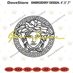 gianni versace authentic logo embroidery instant download