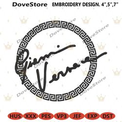 gianni versace basic circle logo embroidery download file