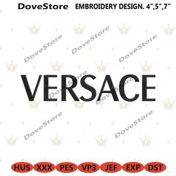 versace wordmark logo embroidery instant download