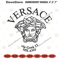 versace milano basic logo embroidery instant download