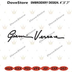 gianni versace handwritter logo embroidery design download