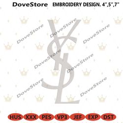 ysl basic symbol logo embroidery instant download