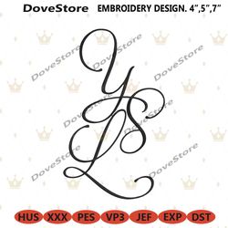 yves saint laurent curves brand logo embroidery download file