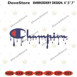 champion brand name dripping embroidery download file