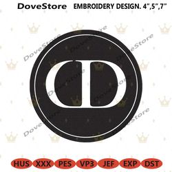 dior symbol brand logo black circle embroidery download file