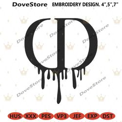 dior brand symbol dripping logo embroidery download file