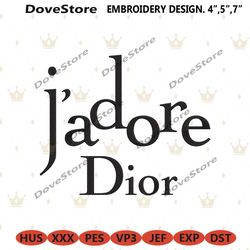 j'adore dior brand logo embroidery instant download