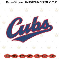 chicago cubs baseball sports logo machine embroidery digitizing