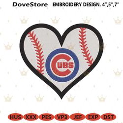 chicago cubs baseball heart logo machine embroidery file