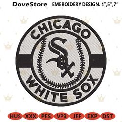 chicago white sox baseball circle logo machine embroidery design