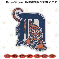 detroit tigers classic letter d tiger machine embroidery digitizing