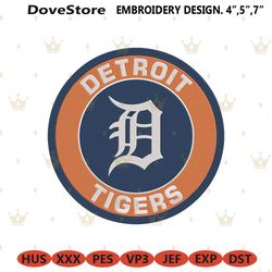 detroit tigers mlb baseball team circle logo machine embroidery file