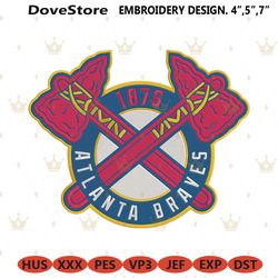 atlanta braves letter a logo baseball team machine embroidery file design