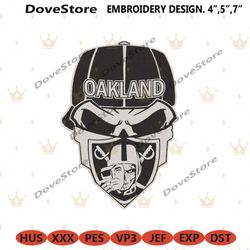 skull oakland football logo embroidery, oakland raiders embroidery, skull oakland design file