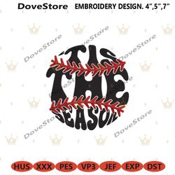 tis the season embroidery download files, baseball mom digital files embroidery design, tis the season baseball embroide