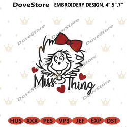 miss thing girl dr. seuss embroidery design instant, little miss thing machine embroidery instant file, miss thing embro