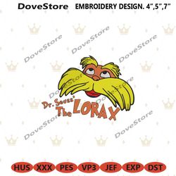 the lorax face embroidery instant design, dr seuss the lorax embroidery digital download, lorax face embroidery files, d