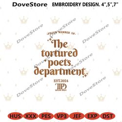 member the tortured poets department embroidery instant files download, taylor swift embroidery instant, the eras tour e