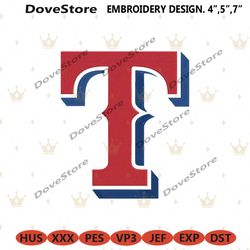 texas rangers t letter logo machine embroidery design
