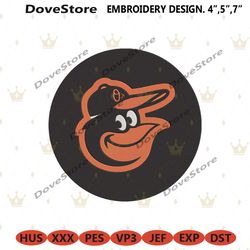 baltimore oriles bird headd circle logo machine embroidery digitizing