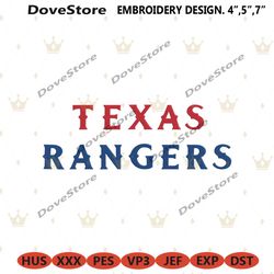texas rangers text logo embroidery design download