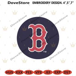 boston red sox letter b circle logo machine embroidery digitizing
