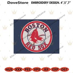 boston red sox baseball circle logo embroidery instant download